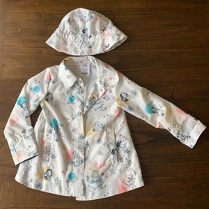 Disney toddler rain jacket and matching hat